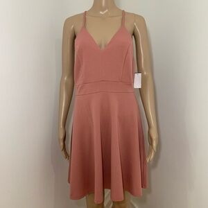 New Womens Lace Back Skater Dress Large